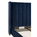 Modern European furniture - Velvet Channeled Queen Bed - www.oroa.com