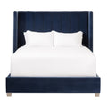 Modern European furniture - Velvet Channeled Queen Bed - www.oroa.com