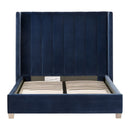 Modern European furniture - Velvet Channeled Queen Bed - www.oroa.com