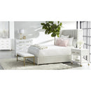 Cream Velvet California King Bed | Living Essentials Chandler