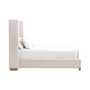 Cream Velvet California King Bed | Living Essentials Chandler