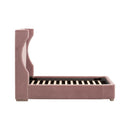Velvet Winged Twin Bed | Living Essentials Balboa