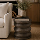 Pine Wood Cylindrical Accent Table | Living Essentials Pier