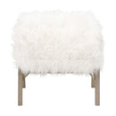 White Fur Ottoman | Living Essentials Tibet