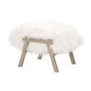 White Fur Ottoman | Living Essentials Tibet
