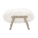 White Fur Ottoman | Living Essentials Tibet