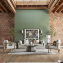 Oak Framed White Cushion Club Chair | Living Essentials Harbor