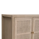 4-Door Gray Cane Media Sideboard | Living Essentials Carina