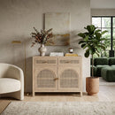 Smoked Gray Oak Media Sideboard | Living Essentials Cane