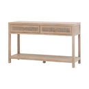 Gray Oak 2-Drawer Console Table | Living Essentials Cane