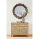 Smoked Gray Oak Media Cabinet | Living Essentials Cane