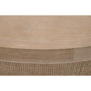 Gray Oak Round Coffee Table | Living Essentials Cane