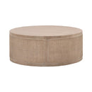 Gray Oak Round Coffee Table | Living Essentials Cane