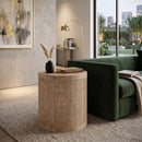 Gray Oak Cylindrical End Table | Living Essentials Cane