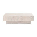 Whitewashed Pine Wood Coffee Table | Living Essentials Montauk