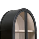 Black Birch Arched Display Cabinet | Living Essentials Toulouse