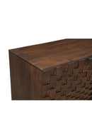 Contract furniture - Geometric-Patterned Acacia 4-Door Sideboard - www.oroatrade.com