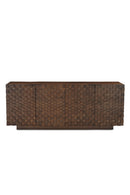 Contract furniture - Geometric-Patterned Acacia 4-Door Sideboard - www.oroatrade.com
