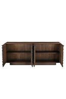 Contract furniture - Geometric-Patterned Acacia 4-Door Sideboard - www.oroatrade.com