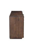 Contract furniture - Geometric-Patterned Acacia 4-Door Sideboard - www.oroatrade.com