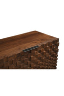 Contract furniture - Geometric-Patterned Acacia 4-Door Sideboard - www.oroatrade.com