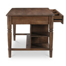 Acacia 3-Drawer Kitchen Island | Novi Living Russet