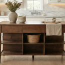 Acacia 3-Drawer Kitchen Island | Novi Living Russet