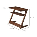 Matte Walnut Z-Shaped Accent Table | Novi Living Sakai