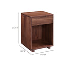 Solid Wood 1-Drawer Nightstand | Novi Living Osamu | Oroa.com