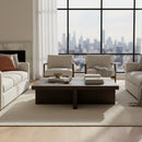 Contract furniture - Oak Cross-Base Rectangular Coffee Table - www.oroatrade.com