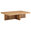 Contract furniture - Oak Cross-Base Rectangular Coffee Table - www.oroatrade.com