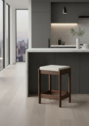 Contract furniture - Wooden Padded Seat Counter Stool - www.oroatrade.com