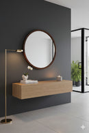 Oak Round Wall Mirror | Novi Living Alcott | Oroatrade.com