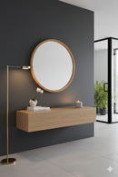 Oak Round Wall Mirror | Novi Living Alcott | Oroatrade.com