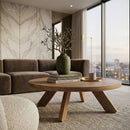 Solid Oak Round Coffee Table | Novi Living Alden | Oroa.com