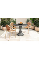 Gray Pedestal Outdoor Dining Table | Novi Living Isadora | Oroa.com
