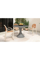 Gray Pedestal Outdoor Dining Table | Novi Living Isadora | Oroa.com
