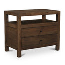 Brown Wooden 2-Drawer Nightstand | Novi Living Windsor