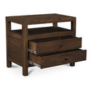Brown Wooden 2-Drawer Nightstand | Novi Living Windsor
