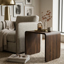 C-Shape Solid Wood Side Table | Novi Living Carrie