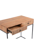 Modern European furniture - Patterned Solid Acacia 2-Drawer Desk - www.oroa.com