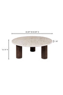Hospitality furniture - Beige Travertine Round Coffee Table - www.oroatrade.com