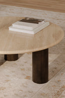 Hospitality furniture - Beige Travertine Round Coffee Table - www.oroatrade.com