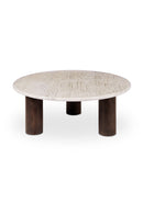 Hospitality furniture - Beige Travertine Round Coffee Table - www.oroatrade.com