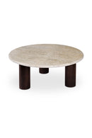 Hospitality furniture - Beige Travertine Round Coffee Table - www.oroatrade.com