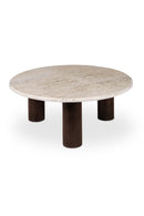 Hospitality furniture - Beige Travertine Round Coffee Table - www.oroatrade.com