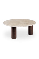 Hospitality furniture - Beige Travertine Round Coffee Table - www.oroatrade.com