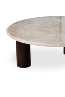 Hospitality furniture - Beige Travertine Round Coffee Table - www.oroatrade.com