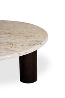 Hospitality furniture - Beige Travertine Round Coffee Table - www.oroatrade.com