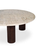 Hospitality furniture - Beige Travertine Round Coffee Table - www.oroatrade.com